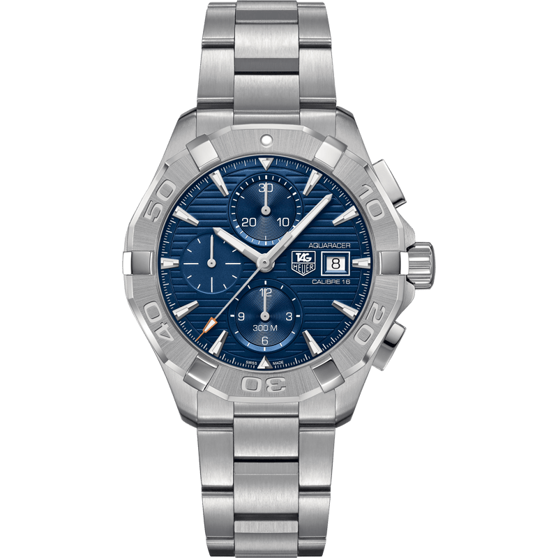 Aquaracer 300M Calibre 16 43 Stainless Steel / Blue / Bracelet - Image 1