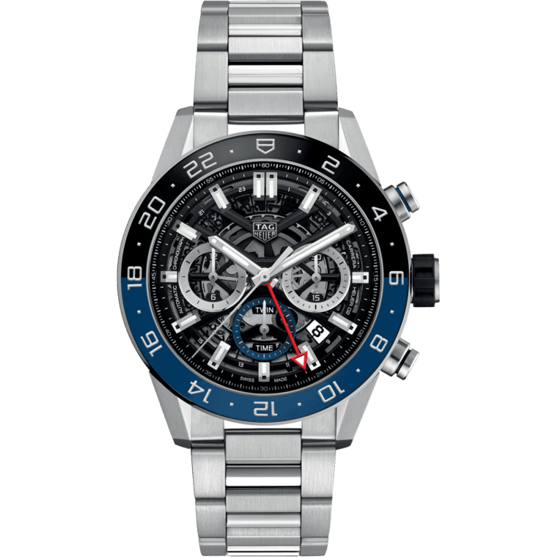 Carrera Calibre Heuer 02 GMT Stainless Steel / Skeleton / Bracelet - Image 1