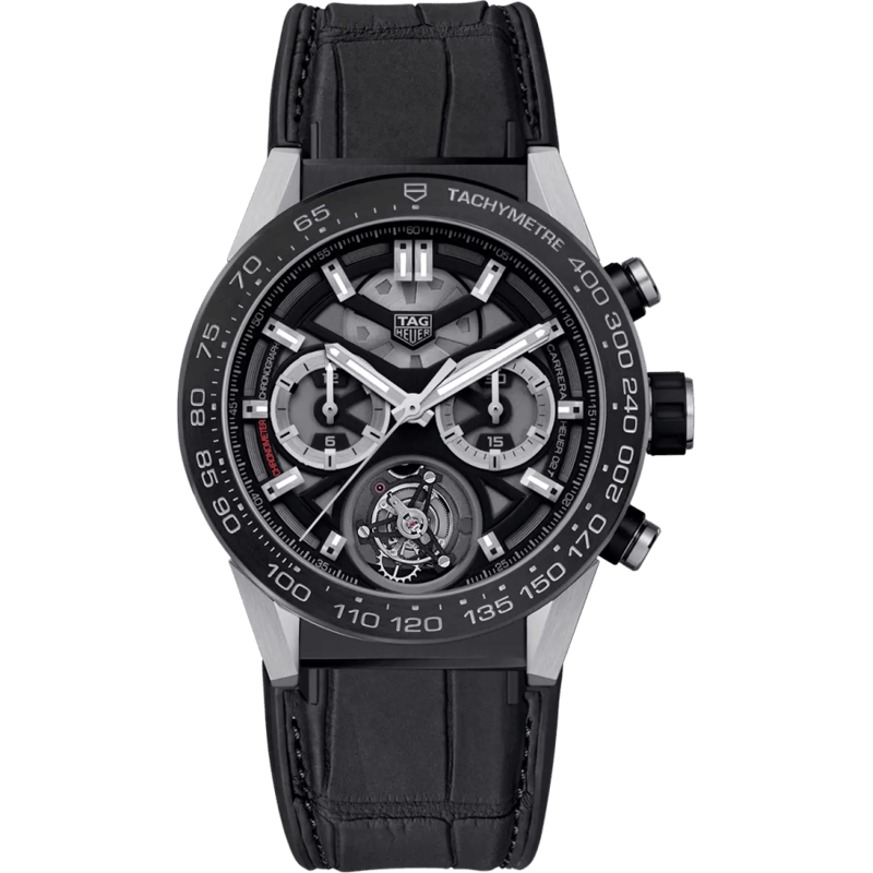 Carrera Calibre Heuer 02T 45 Chronograph Tourbillon Titanium / Alligator - Image 1
