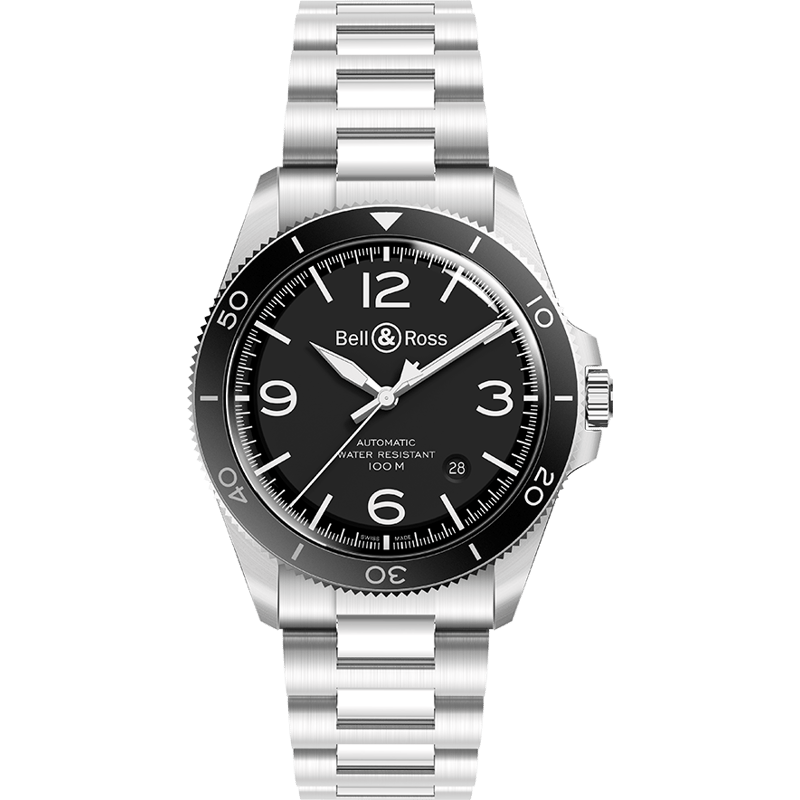 BR V2-92 Stainless Steel / Black / Bracelet - Image 1