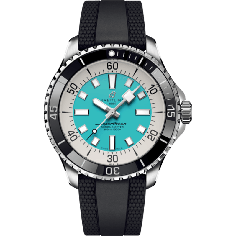 SuperOcean Automatic 44 Stainless Steel / Turquoise / Rubber - Image 1