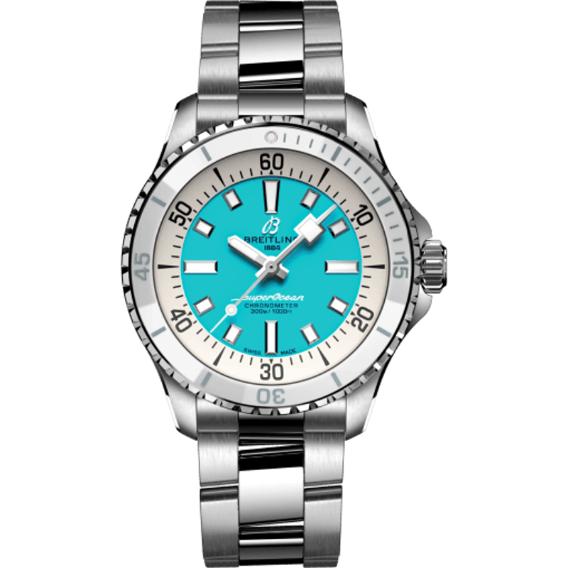 SuperOcean Automatic 36 Stainless Steel / Turquoise / Bracelet - Image 1