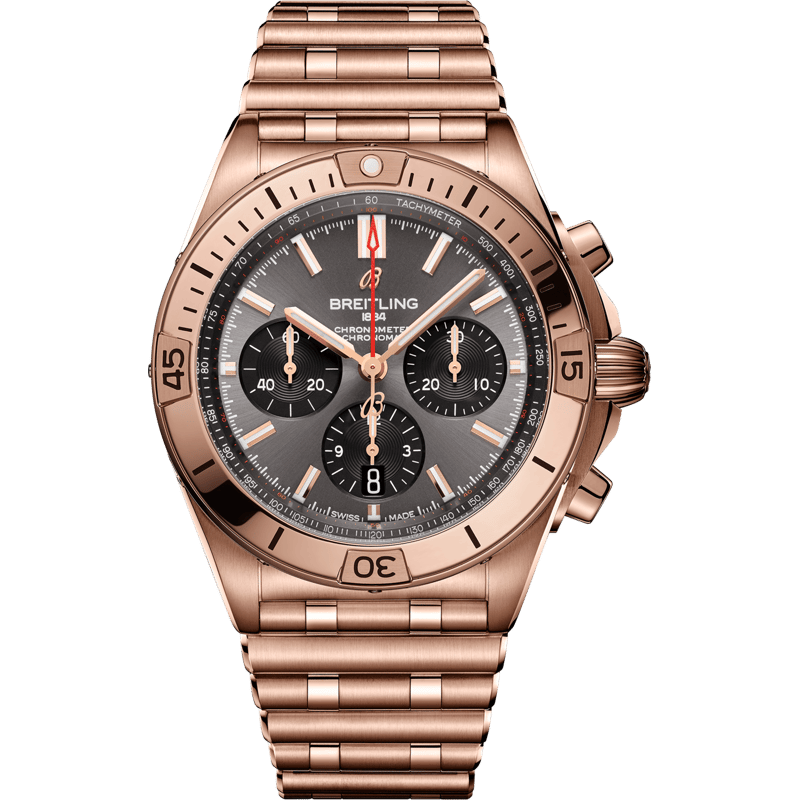Chronomat B01 42 Red Gold / Anthracite / Rouleaux - Image 1
