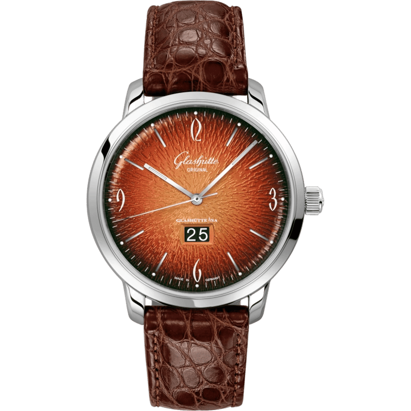 Sixties Panorama Date Stainless Steel / Orange / Alligator / Pin / Annual Edition - Image 1