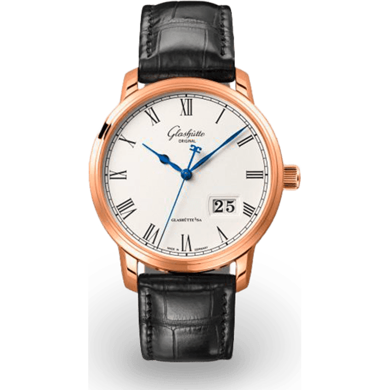 Senator Panorama Date Red Gold / Silver / Alligator / Folding - Image 1