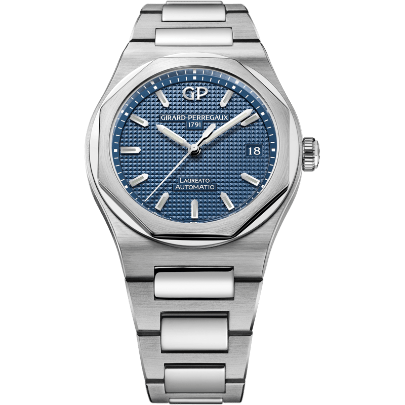 Laureato 38 Automatic Stainless Steel / Blue / Alligator - Image 1