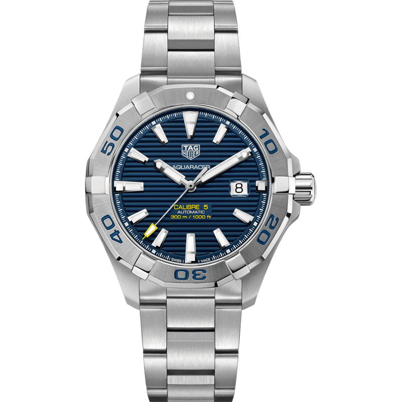 Aquracer 300M Calibre 5 43 Stainless Steel / Blue / Bracelet - Image 1