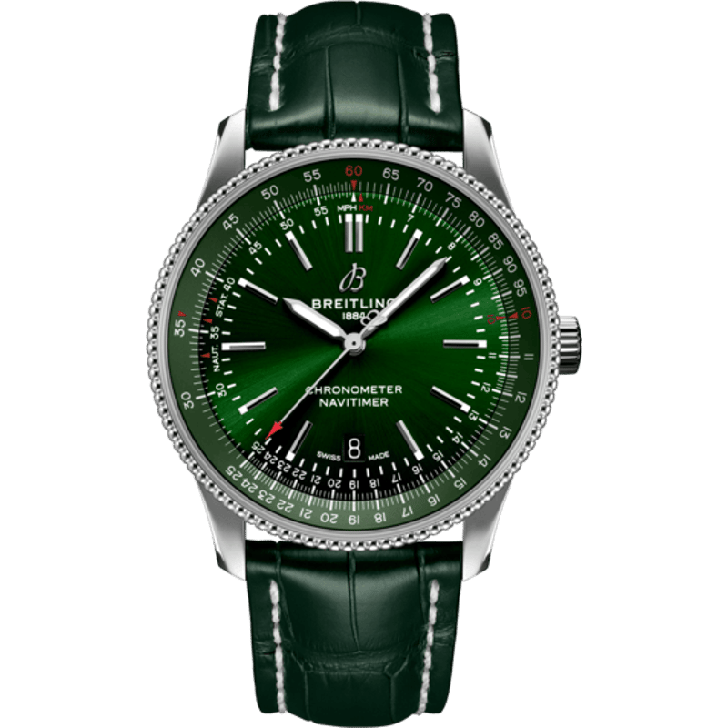 Navitimer Automatic 41 Automatic Stainless Steel / Green / Alligator - Folding - Image 1