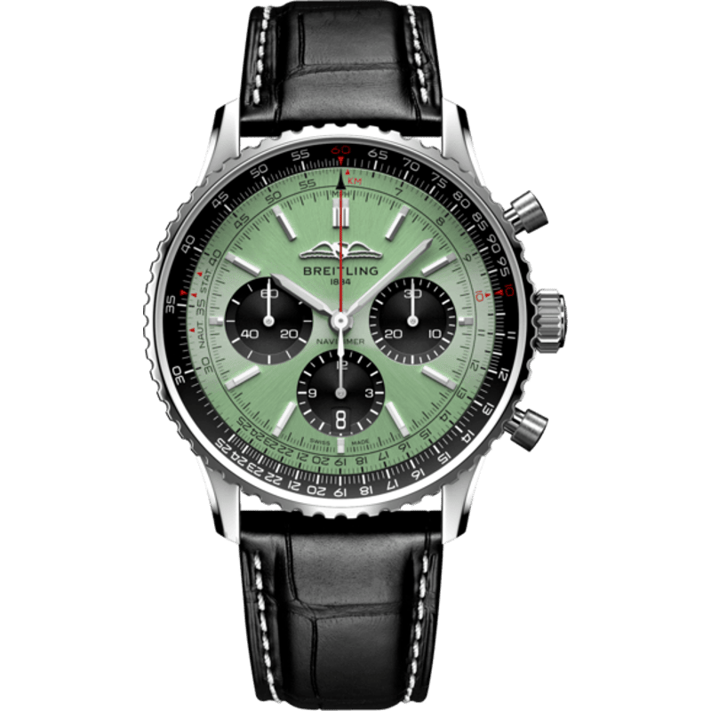 Navitimer B01 Chronograph 43 Stainless Steel / Mint Green / Bracelet - Image 1