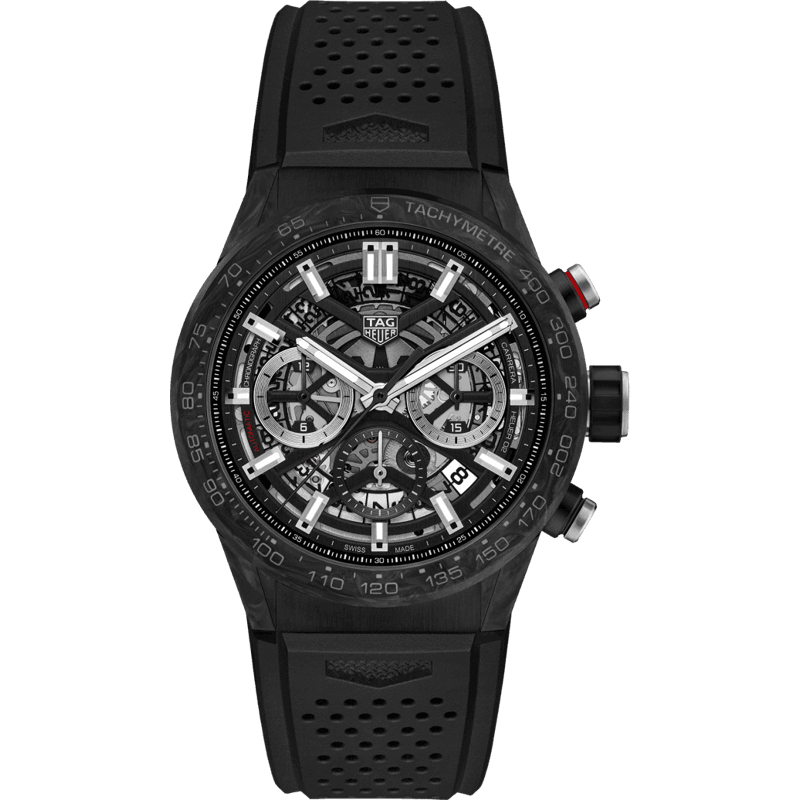 Carrera Calibre Heuer 02 43 Carbon / Skeleton / Rubber - Image 1