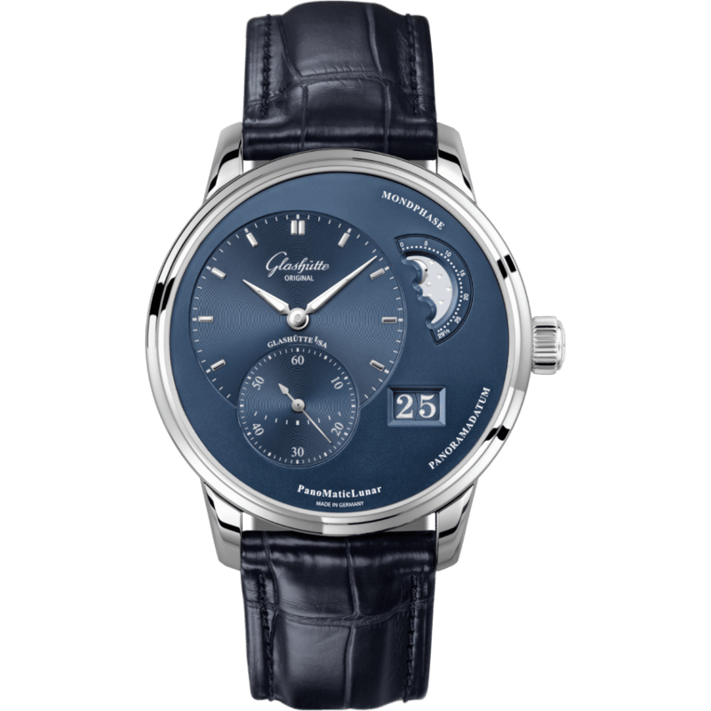 PanoMatic Lunar Stainless Steel / Blue / Alligator / Folding - Image 1