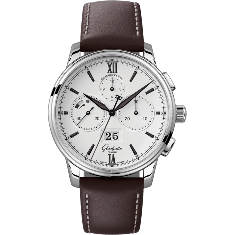 Senator Chronograph Panorama Date Stainless Steel / Silver / Calf / Folding - Image 1