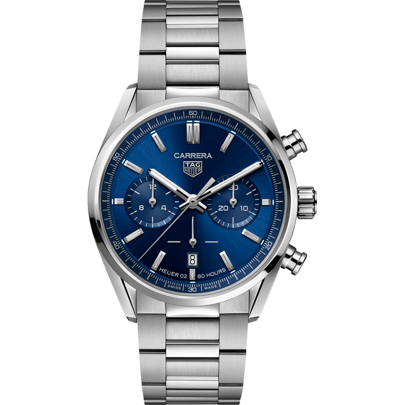 Carrera Calibre Heuer 02 42 Stainless Steel / Blue / Bracelet - Image 1