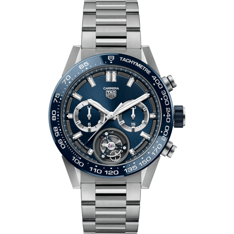 Carrera Calibre Heuer 02T 45 Chronograph Tourbillon Titanium / Blue - Image 1