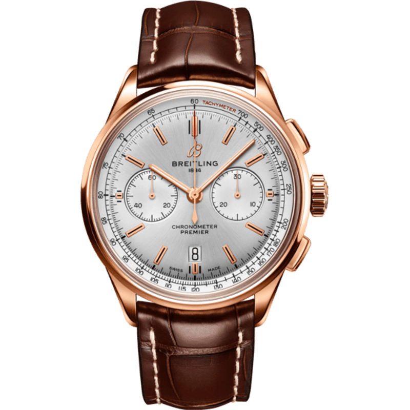 Premier B01 Chronograph 42 Red Gold / Silver / Alligator - Image 1