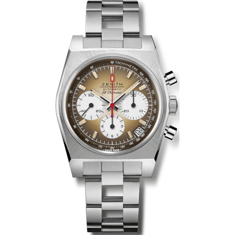 El Primero A385 Revival Stainless Steel / Brown / Ladder Bracelet - Image 1