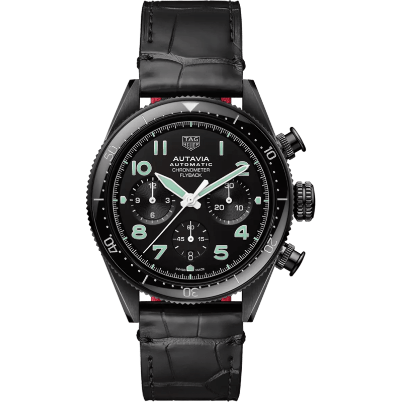 Autavia Heuer 02 Chronometer Flyback DLC / Black - Image 1