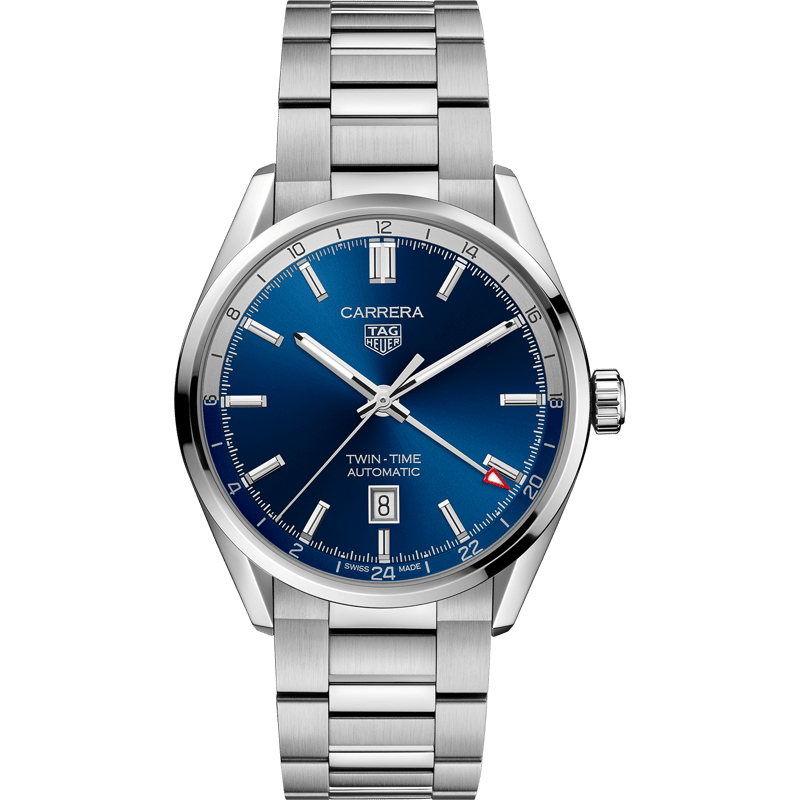 Calibre 7 Twin Time Stainless Steel / Blue / Bracelet - Image 1