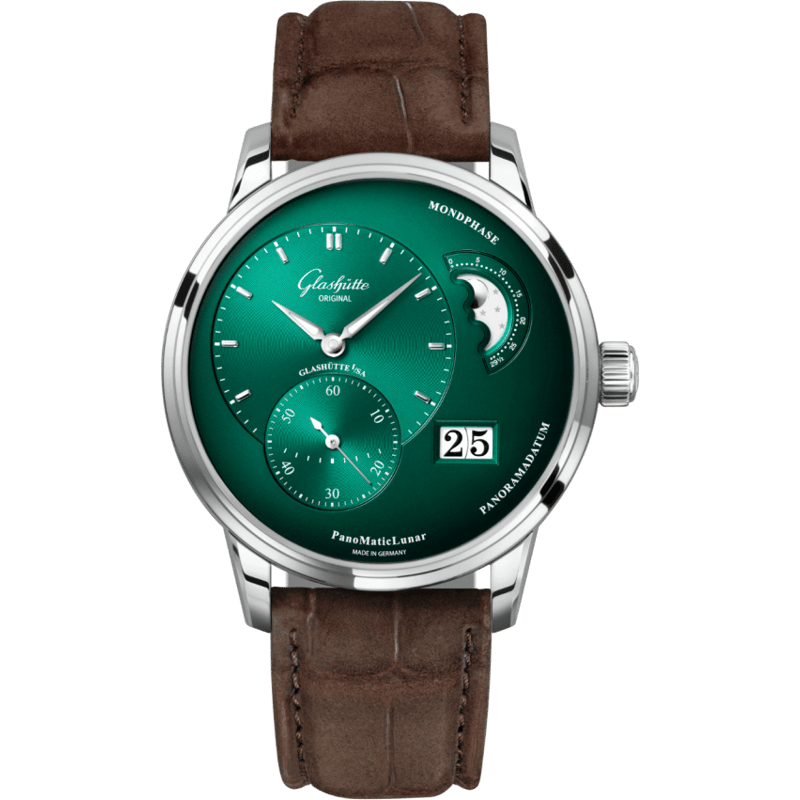 PanoMatic Lunar Stainless Steel / Green / Alligator / Folding - Image 1