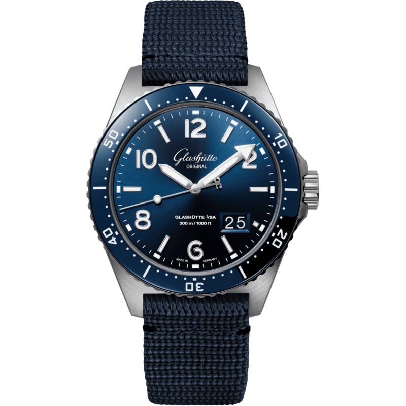 SeaQ Panorama Date Stainless Steel / Blue / Textile / Pin - Image 1