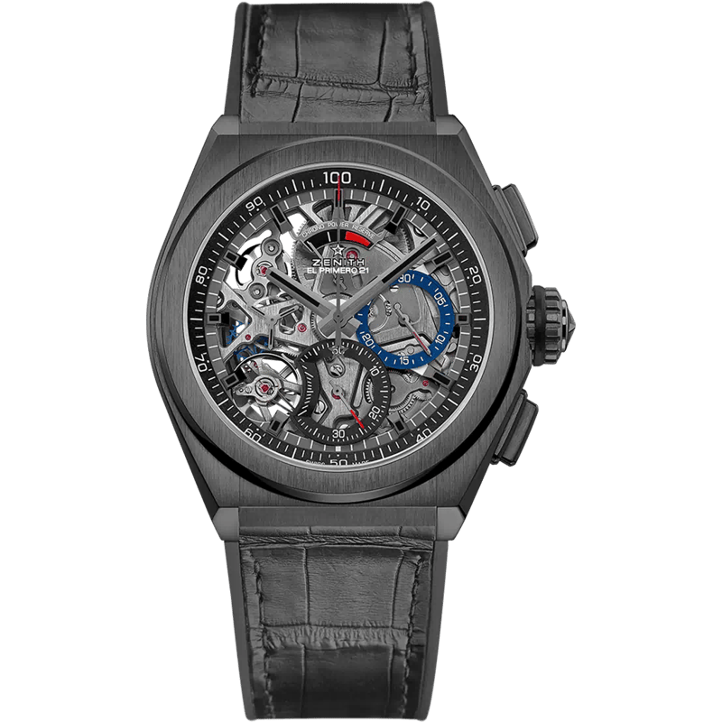 Defy El Primero 21 Black Ceramic / Skeleton / Alligator - Image 1
