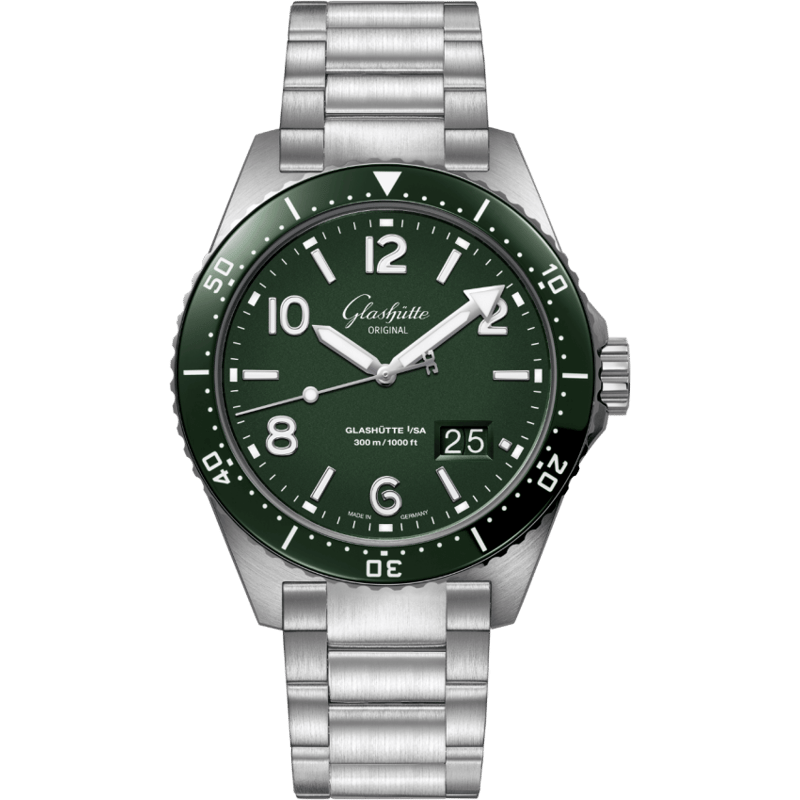 SeaQ Panorama Date Stainless Steel / Green / Bracelet - Image 1