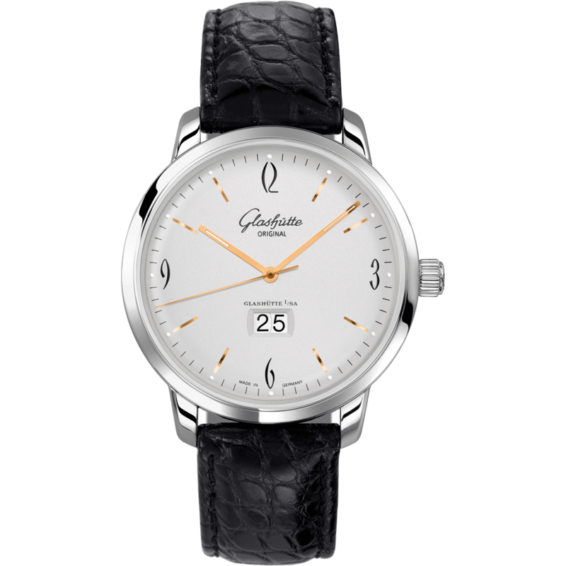 Sixties Panorama Date Stainless Steel / Silver / Alligator / Pin - Image 1