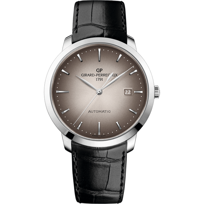 1966 40 Stainless Steel Black Alligator Strap - Image 1