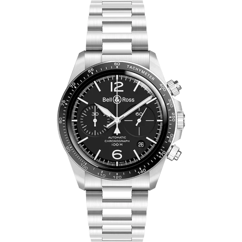 BR V2-94 Stainless Steel / Black / Bracelet - Image 1